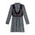 颜色: Navy, Beautees | Big Girls Long Sleeves Print Chiffon Dress with Embroidered Velvet Faux Vest
