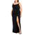 Emerald Sundae | Trendy Plus Size Cowlneck Side-Ruched Maxi Dress, Created for Macy's, 颜色Black