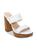 color WHITE, Charles David | Intro Block-Heel Leather Sandals