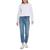 商品Calvin Klein | Women's Cotton Crewneck Logo High-Low T-Shirt颜色White