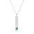 颜色: created emerald, MAX + STONE | 14k White Gold Bar Pendant Necklace with 3mm Small Round Gemstone Adjustable Cable Chain 16 Inches to 18 Inches with Spring Ring Clasp