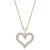 Macy's | Diamond Open Heart Pendant Necklace (1 ct. t.w.) in 14k Gold, 18" + 2" extender, 颜色14K Yellow Gold