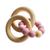 颜色: Pink, Tiny Teethers Designs | 3 Stories Trading Tiny Teethers Infant Silicone And Beech Wood Rattle And Teether