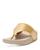 商品FitFlop | Women's Olive Textured Thong Wedge Sandals颜色Gold