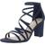 Jessica Simpson | Jessica Simpson Stassey Women's Caged Faux Leather Back Zip Dress Sandals, 颜色Navy Micro Flash