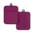 颜色: Beet, KitchenAid | Ribbed Soft Silicone Pot Holder 2-Pack Set, 7" x 9"