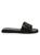 color PERFECT BLACK, Tory Burch | Double-T Padded Leather Slides