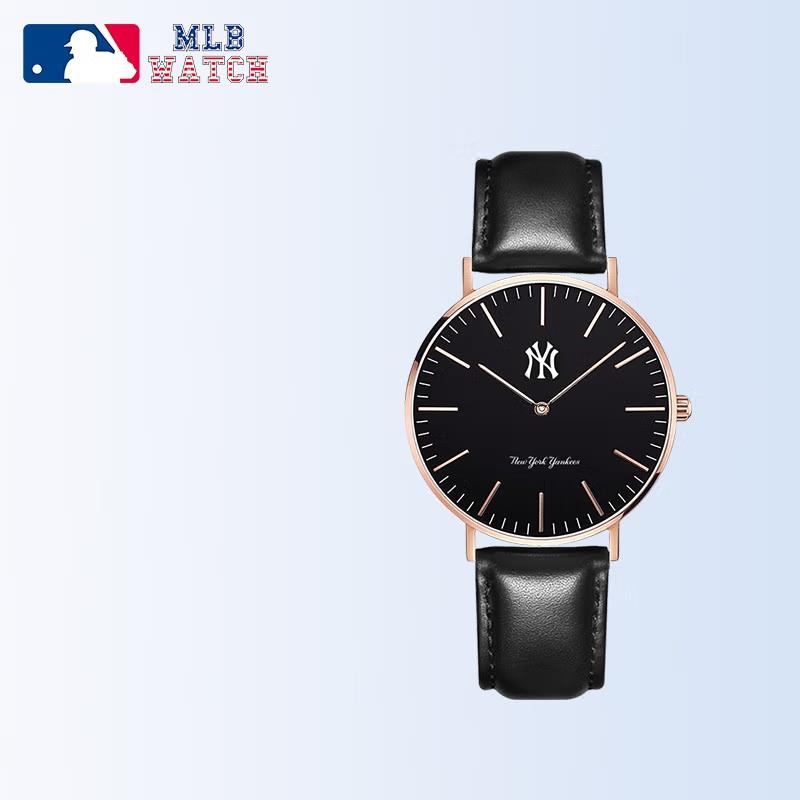 商品MLB | 时尚休闲石英手表潮牌防水学生表 MLB-SD024颜色11黑面皮带款