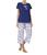 商品第2个颜色Medieval Blue, Hue | Short Sleeve Tee and Capris Two-Piece Pajama Set