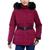商品Michael Kors | Women's Belted Hooded Faux-Fur-Trim Puffer Coat颜色Burgundy