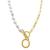 ADORNIA | 14k Gold-Plated Paperclip Chain & Mother-of-Pearl Initial F 17" Pendant Necklace, 颜色Letter O
