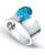 颜色: Blue, Macy's | Cubic Zirconia Prong Set Oval Stone on Polished Cigar Band in Silver Plate and Gold Plate