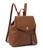 Tommy Hilfiger | Gia II Gifting Hang Tag Medium Envelope Flap Backpack w/ Hangoff-High Shine Saffiano PVC, 颜色Cognac