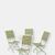 颜色: Green, Sunnydaze Decor | 5-Piece Patio Bistro Furniture Set Wooden Folding Outdoor Table Blue Chairs