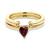 商品第2个颜色GARNET, Macy's | 2-Pc Set Garnet (1/2 ct. t.w.) Trillion Ring & White Topaz Accent Cuff Ring in 14k Gold-Plated Sterling Silver (Also in Sky Blue Topaz, Peridot, Amethyst & Truffle Sapphire)