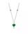 颜色: Green, GiGiGirl | Gigi Girl Teens Sterling Silver White Gold Plated and Colored Cubic Zirconia Heart Necklace