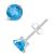 颜色: Blue Topaz, Macy's | Gemstone Stud Earrings in 10k White Gold