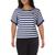 商品Tommy Hilfiger | Tommy Hilfiger Sport Womens Plus Striped Colorblock Pullover Top颜色Deep Blue