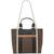 颜色: Brown Khaki/Black/White/Caramel, Calvin Klein | Sol Signature Dual Strap Colorblock Tote Bag