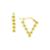 商品Essentials | High Polished V Shape Beaded Click Top Hoop Earring, Gold Plate and Silver Plate颜色Gold-Tone