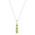 商品MAX + STONE | 14K White Gold 3-Stone Round Gemstone Journey Pendant Necklace with Cable Chain颜色peridot