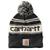 Carhartt | Carhartt Men's Knit Pom-Pom Cuffed Logo Beanie, 颜色Black / Winter White Marl