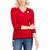 商品Tommy Hilfiger | Tommy Hilfiger Womens Heart Pullover Ribbed Trim V-Neck Sweater颜色Scarlet Multi
