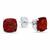 颜色: garnet, MAXCOLOR | Sterling Silver Cushion-Cut Checkerboard Gemstone Stud Earrings (8MM)