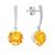 商品第3个颜色citrine, MAX + STONE | 14k White Gold Solitaire Round-Cut Gemstone Drop Earrings (8mm)