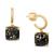 商品Kate Spade | Square Glitter Stone Charm Huggie Hoop Earrings颜色Black Glit