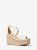color OPTIC WHITE, Michael Kors | Serena Leather Wedge Sandal