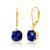 商品第6个颜色created blue sapphire, MAX + STONE | 14k Solid Yellow Gold Gemstone Dangle Leverback Earrings (8mm)