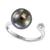 颜色: Tahitian, Effy | Cultured Freshwater Pearl Ring (8-1/2mm) & White Topaz (1/10 ct. t.w.) Ring in Sterling Silver (Also in Tahitian Pearl)