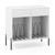 颜色: white, Hivvago | Record Player Stand with Power Outlets Double Wide Turntable Stand Vinyl Record Storage Table