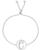 颜色: C, Macy's | Diamond Accent Initial Bolo Bracelet in Silver-Plate