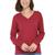 商品Calvin Klein | Women's Cotton V-Neck Sweater颜色Chianti