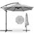 颜色: fog gray, Best Choice Products | 10ft Offset Hanging Outdoor Market Patio Umbrella w/ Easy Tilt Adjustment