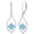 颜色: blue topaz, MAXCOLOR | Sterling Silver Genuine or Created 5mm Gemstone Dangle Leverback Earrings