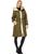 color Olive, Kate Spade | Hooded Zip Front Down with Sherpa Detail