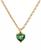 颜色: Green/gold, Kate Spade | Gold-Tone Stone Heart Pendant Necklace, 16" + 3" extender