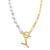 ADORNIA | 14k Gold-Plated Paperclip Chain & Mother-of-Pearl Initial F 17" Pendant Necklace, 颜色Letter Y