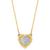 商品第1个颜色Lab-Created Opal, Macy's | Gemstone Bezel Heart 18" Pendant Necklace in 10k Gold
