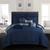 颜色: Blue, Chic Home Design | Zarina 10 Piece Reversible Comforter Bed in a Bag Ruffled Pinch Pleat Motif Pattern Print Complete Bedding Set KING