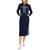 商品Tommy Hilfiger | Women's Hooded Logo Long-Sleeve Midi Dress颜色Sky Captain