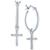 商品Macy's | Diamond Cross Dangle Hoop Earrings (1/10 ct. t.w.)颜色Sterling Silver