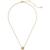 Kate Spade | Gold-Tone Square Glitter Stone Mini Pendant Necklace, 17" + 3" extender, 颜色Gold Glitter