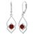 颜色: garnet, MAXCOLOR | Sterling Silver Genuine or Created 5mm Gemstone Dangle Leverback Earrings