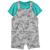 商品Carter's | Baby Boys 2-Piece T-shirt and Shortalls Set颜色Gray, Teal