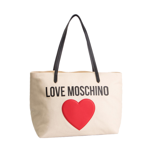商品第1个颜色白色, Moschino | MOSCHINO LOVE MOSCHINO 桃心帆布托特包