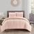 颜色: Pink, Chic Home Design | Pacifica 7 Piece Comforter Set Textured Geometric Pattern Faux Rabbit Fur Micro-Mink Backing Bed In A Bag Bedding QUEEN